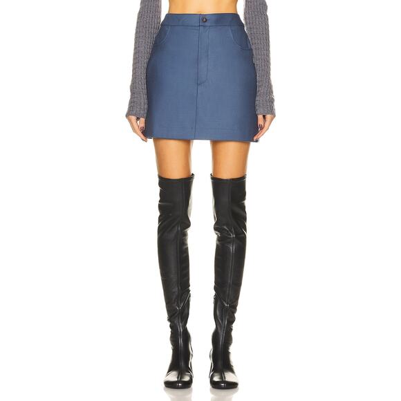 Loulou Studio 'Hornby' Blue Wool Skirt XS - Picture 1 of 5